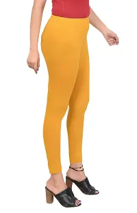 ERRISH Women's Slim Fit Cotton Leggings (101_Black, Mustard Yellow)-thumb2