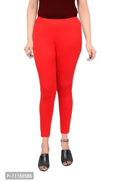 Classic Cotton Blend  Solid Leggings for Women-thumb0