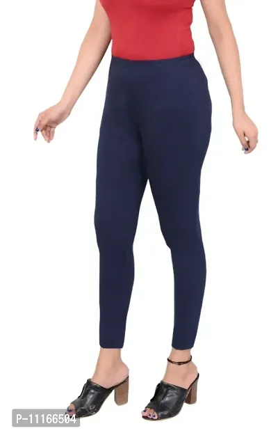 Classic Cotton Blend  Solid Leggings for Women-thumb3