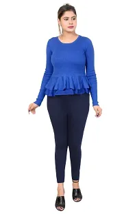 Classic Cotton Blend  Solid Leggings for Women-thumb3