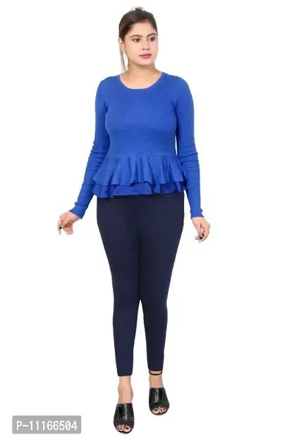 Classic Cotton Blend  Solid Leggings for Women-thumb4