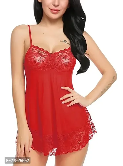 Self Design Babydoll (COLOUR - RED) FREE SIZE