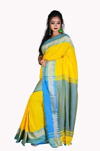 Biswa Women's Jacquard Cotton Saree With Blouse Piece (Saree_Yellow)-thumb2