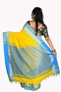 Biswa Women's Jacquard Cotton Saree With Blouse Piece (Saree_Yellow)-thumb1