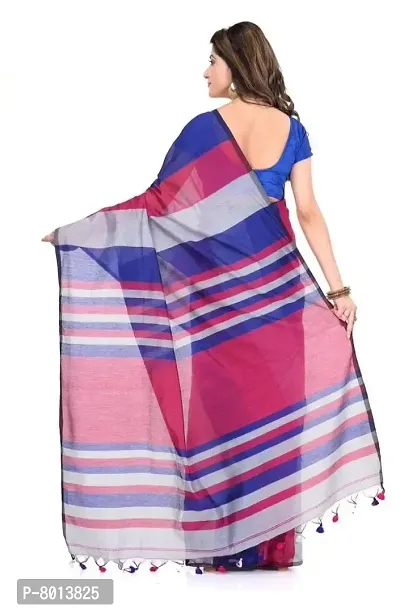 DREAM COTTON PARLU CHECK SAREE, (Grey-Pink-Blue, 2)-thumb2