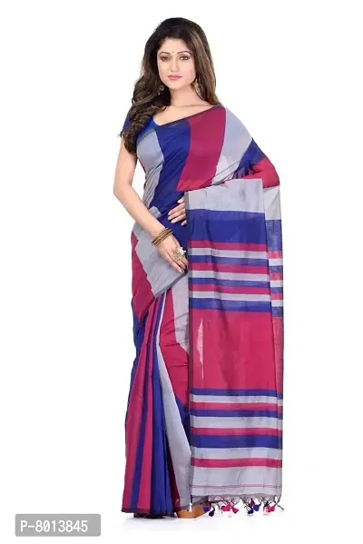 DREAM COTTON PARLU CHECK SAREE (Grey-Pink-Blue) Set-2-thumb0