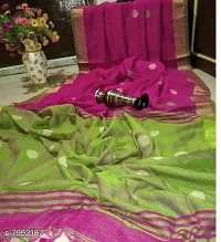 DREAM KOLKATA COTTON SAREE GREEN-PINK-thumb1