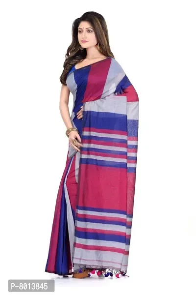 DREAM COTTON PARLU CHECK SAREE (Grey-Pink-Blue) Set-2-thumb3