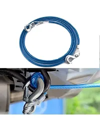 Omkumar Car Tow Cable Heavy Duty Towing Pull Rope Strap Hooks Durable 5 Ton-thumb1