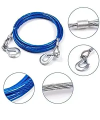 Omkumar Car Tow Cable Heavy Duty Towing Pull Rope Strap Hooks Durable 5 Ton-thumb2