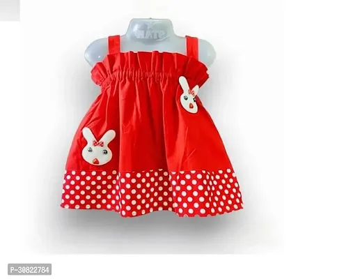 Fabulous Red Cotton Printed Frocks For Girls