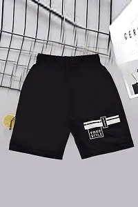 Black Cotton T Shirt and Shorts Set for Boys-thumb1