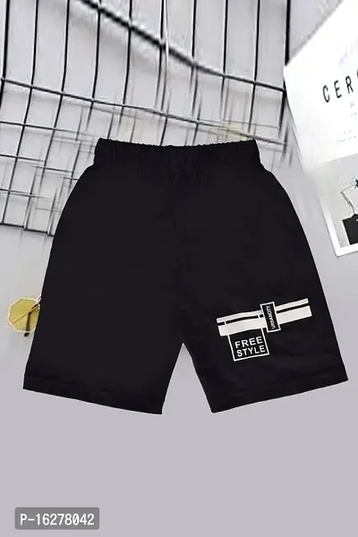 Black Cotton T Shirt and Shorts Set for Boys-thumb2