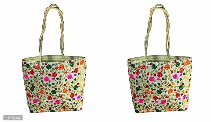 Stylish Multicoloured Canvas  Handbags For Women Pack Of 2