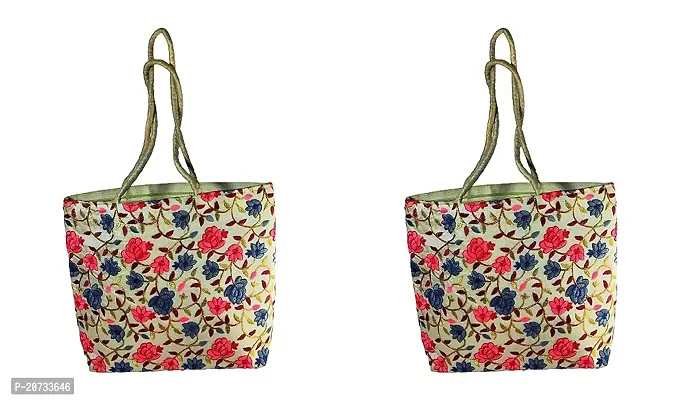 Stylish Multicoloured Canvas  Handbags For Women Pack Of 2