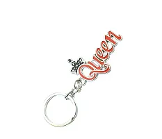 5G Retail Limited Edition Metal King  Queen Stylish Keychain, for Gifting for Women's Men's (Queen Red)-thumb2