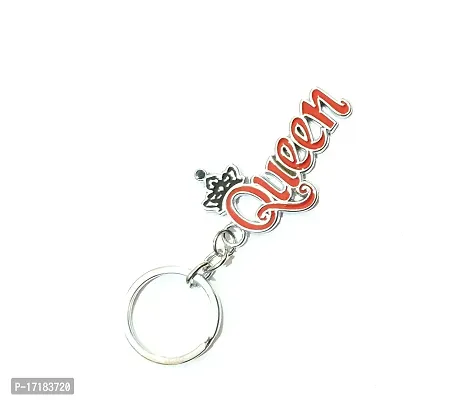 5G Retail Limited Edition Metal King  Queen Stylish Keychain, for Gifting for Women's Men's (Queen Red)-thumb3