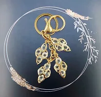 5G Kyes Premium Stainless Gold Crystal Jewelry Keychains keyrings for Girls Car/Bick/Home/Bags For Car Gifting With Key Ring (Gold Colour Crystal Keychain) (Crystal Keychain)-thumb3