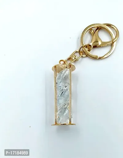 5G Kyes Premium Stainless Gold Crystal Jewelry Keychains keyrings for Girls Car/Bick/Home/Bags For Car Gifting With Key Ring (Gold Colour Crystal Keychain) (3 Crystal Keychain)-thumb5