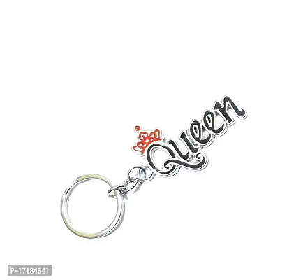 5G Retail Limited Edition Metal King  Queen Stylish Keychain, for Gifting for Women's Men's (Queen Black)-thumb3