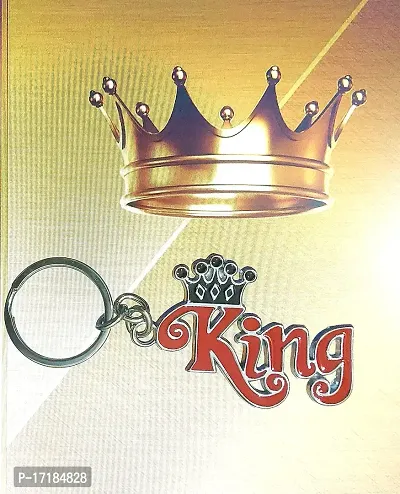 5G Retail Limited Edition Metal King  Queen Stylish Keychain, for Gifting for Women's Men's (King Red)-thumb2