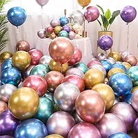 5G Retail Metallic Chrome Balloon 10 Inch With Shiny Mirror Surface For Theme Party, Birthday Party Decorations, Wife/Husband/Kids Birthday, Baby Shower, Wedding (50)-thumb1