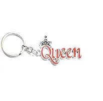 5G Retail Limited Edition Metal King  Queen Stylish Keychain, for Gifting for Women's Men's (Queen Red)-thumb1