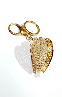 5G Kyes Premium Stainless Gold Crystal Jewelry Keychains keyrings for Girls Car/Bick/Home/Bags For Car Gifting With Key Ring (Gold Colour Crystal Keychain) (Heart Crystal Keychain)-thumb3