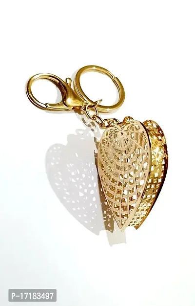 5G Kyes Premium Stainless Gold Crystal Jewelry Keychains keyrings for Girls Car/Bick/Home/Bags For Car Gifting With Key Ring (Gold Colour Crystal Keychain) (Heart Crystal Keychain)-thumb4