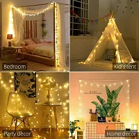 5G Retail 15 Stars Gold Curtain String Lights, Window Curtain Lights Flashing Modes Decoration for Christmas, Wedding, Party, Home, Patio Lawn, Warm White -(Gold Stars)-thumb2