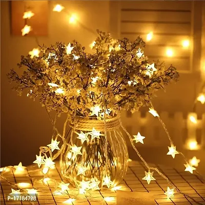 5G Retail 15 Stars Gold Curtain String Lights, Window Curtain Lights Flashing Modes Decoration for Christmas, Wedding, Party, Home, Patio Lawn, Warm White -(Gold Stars)-thumb2