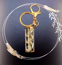 5G Kyes Premium Stainless Gold Crystal Jewelry Keychains keyrings for Girls Car/Bick/Home/Bags For Car Gifting With Key Ring (Gold Colour Crystal Keychain) (3 Crystal Keychain)-thumb2