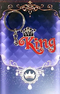5G Retail Limited Edition Metal King  Queen Stylish Keychain, for Gifting for Women's Men's (King Red)-thumb2