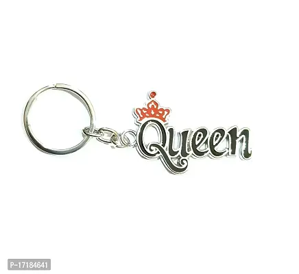 5G Retail Limited Edition Metal King  Queen Stylish Keychain, for Gifting for Women's Men's (Queen Black)-thumb0