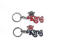 5G Retail Limited Edition Metal King  Queen Stylish Keychain, for Gifting for Women's Men's (King Red)-thumb3