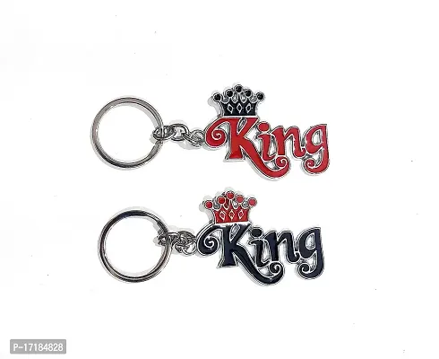 5G Retail Limited Edition Metal King  Queen Stylish Keychain, for Gifting for Women's Men's (King Red)-thumb4