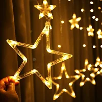 5G Retail 10 Stars Curtain String Lights, Window Curtain Lights with 8 Flashing Modes Decoration for Christmas, Wedding, Party, Home, Patio Lawn, Warm White - Warm White-thumb4