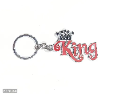 5G Retail Limited Edition Metal King  Queen Stylish Keychain, for Gifting for Women's Men's (King Red)-thumb0