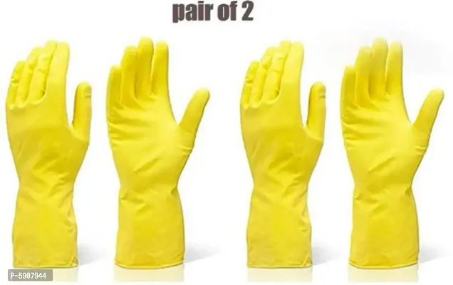 rubar Gloves,Garden Gloves,Clean wash Dish, Rubber Stretchable Hand Gloves for Washing and Cleaning for Kitchen, Garden.Pair of 2 (Left Hand  Right Hand Gloves) Wet and Dry Glove Set  (Free Size Pack-thumb0