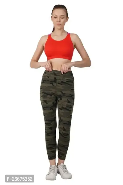 Gymfox New and Treading Army Printed Tights For Gym wear Yoga  and Zumbaa  women and Girls-thumb0