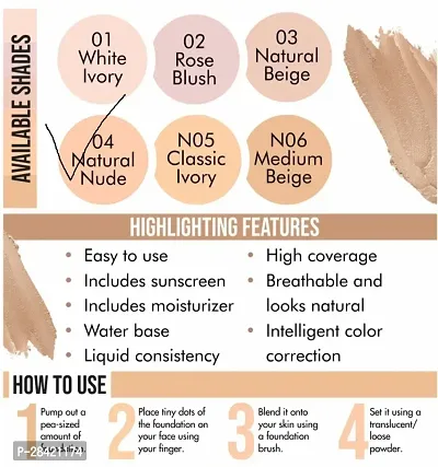 High Coverage Waterproof Base Foundation (Natural Beige)-thumb2