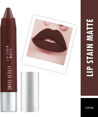 SWISS BEAUTY Lip Stain Matte Lipstick (SB-202_227) (Coffee, 3 g)