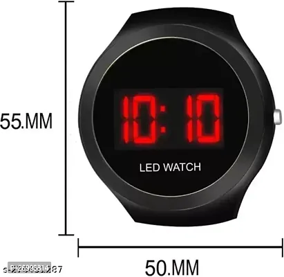 Stylish Wrist Watch, round Digital LED Fashion Only Watch for Men-thumb3