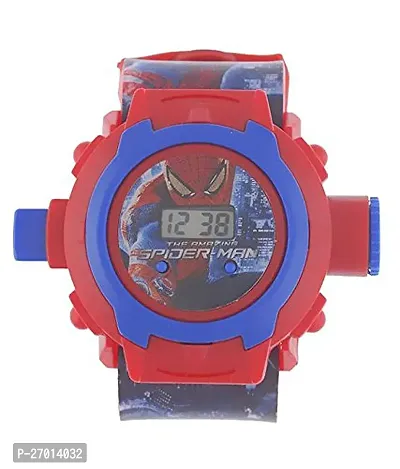 projector kids watch Digital Watch - For Boys Digital Spiderman Wonderful Projector Watch for Kids, Diwali Gift, Birthday Return Gift,24 Digital Projector Images. Red-thumb0