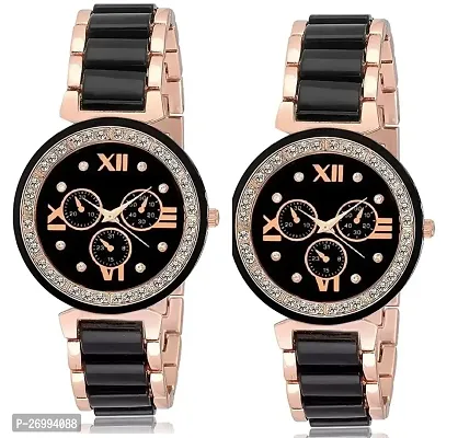 Attactive Black combo of 2 Women Watch-thumb0