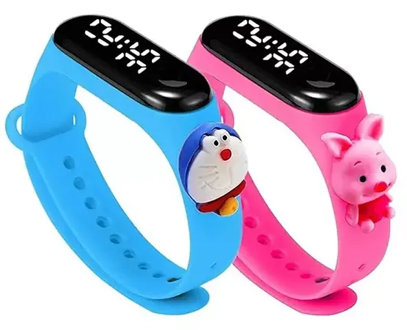 LED Watch Combo of 2 Cute Cartoon Character Waterproof LED