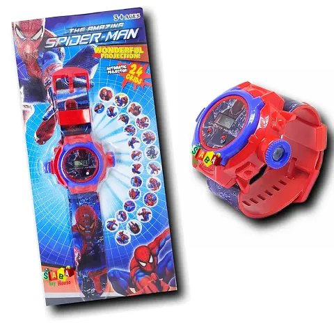 Digital Spiderman 24 Images Cartoon Projector Watch For Boys