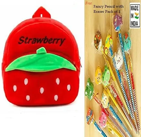 Cute Cartoon Pre-Nursery Kids School Bag Pack Of 1 With Fancy Rubber Eraser Pencil