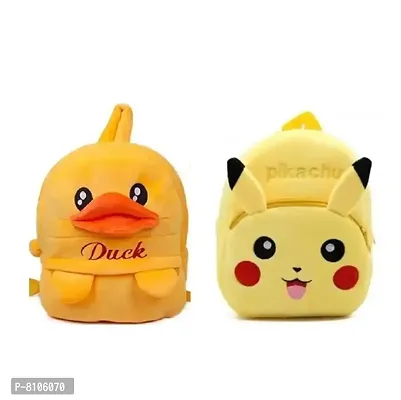 KIDS School BAG Combo Bag for KIDS (Pikachu AND DUCK Pack of 2)