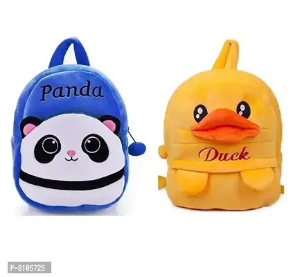 KIDS School BAG Combo Bag for KIDS (Blue Panda AND DUCK Pack of 2)